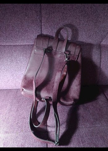 Bordo Süet Kadın Sırt Çantası - Görsel 2