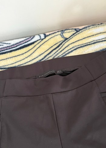 Koyu Kahverengi Fermuarlı Kadın Tayt - Görsel 2