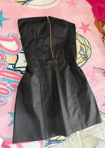 Siyah Straplez Mini Elbise - Görsel 2