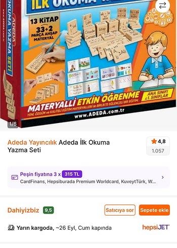  Beden Renk ADEDA İlk Okuma Yazma Seti 29+1 Parça Eğitim Oyuncağı