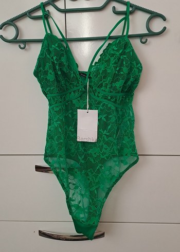 Yeşil Dantel Kadın Body