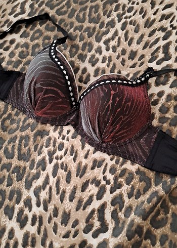 Diğer Bordo Zebralı Glamour Sütyen