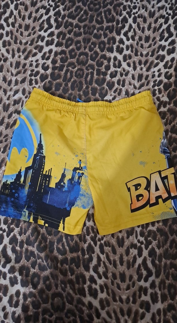 Sarı Batman Baskılı Erkek Çocuk Deniz Şortu - Görsel 2