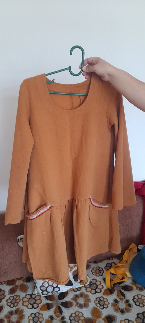 Bej Kadın Keten Midi Tunik - Görsel 4