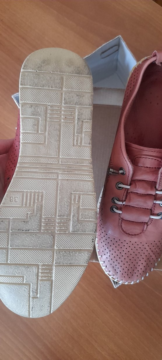 Pembe Deri Kadın Spor Ayakkabı - Görsel 3