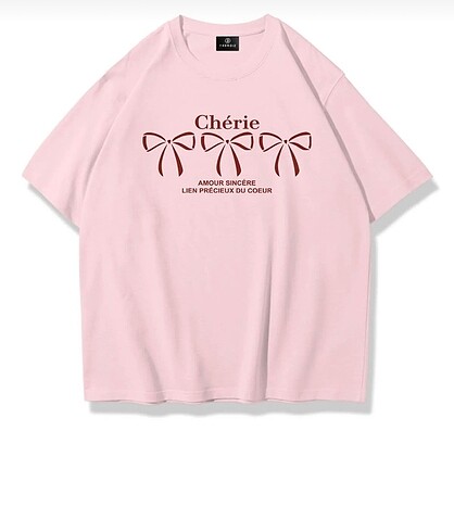 Unisex Cherie tshirt pembe