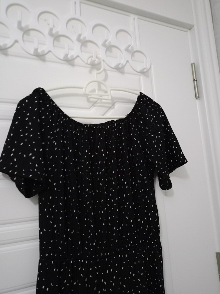 Siyah Bağlama Desenli tulum - Görsel 3