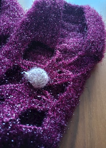 Kızlar için Mor Örgü Sıcak patik - Görsel 4