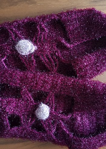 Kızlar için Mor Örgü Sıcak patik - Görsel 2