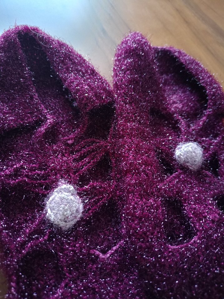 Kızlar için Mor Örgü Sıcak patik - Görsel 3