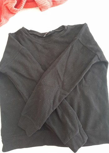 Siyah Kadın Uzun Kollu Basic Sweatshirt