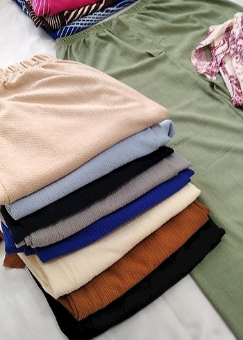 Diğer Geniş paça rahat yazlık kadın pantolon
