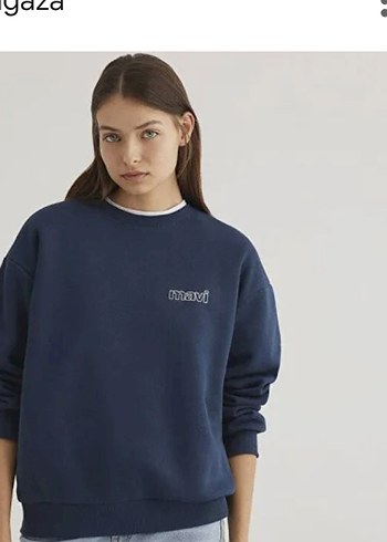 Mavi Bisiklet Yaka Kadın Sweatshirt