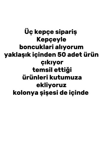 Üç kepçelik sipariş