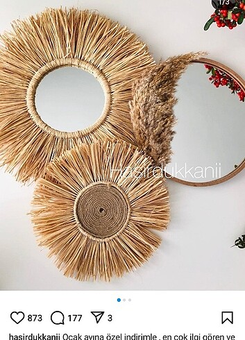 3lu rafya pampas ayna set 