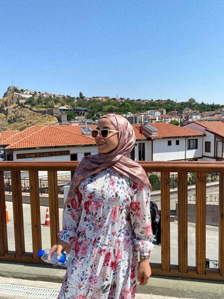 Pembe Desenli Pamuk Hamile Bluzu - Görsel 5