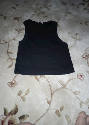 Siyah Kolsuz Crop Top