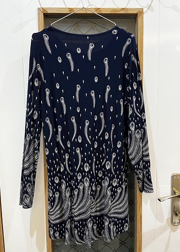 Zara Lacivert Bohem Dantel Detaylı Uzun Tunik