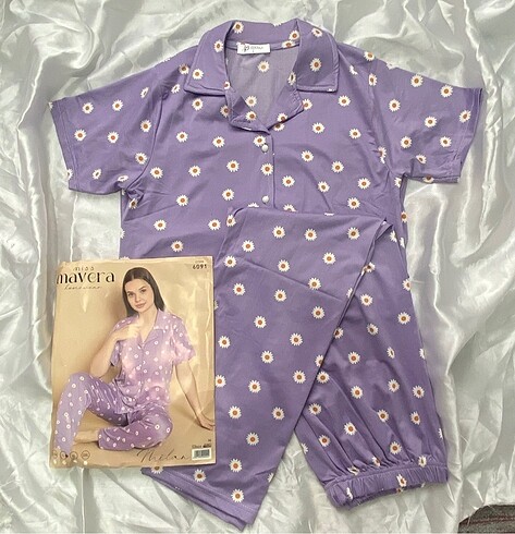 Diğer Milan kumaş yarım kolu pijama takımı