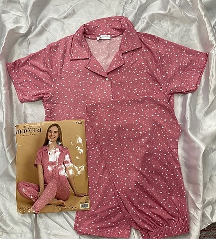 m Beden çeşitli Renk Milan kumaş yarım kolu pijama takımı