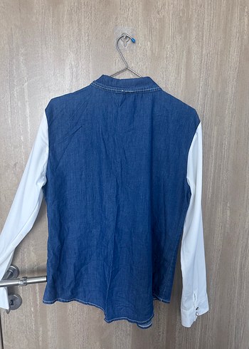 42 Beden mavi Renk Düğmeli Denim Kadın Gömlek
