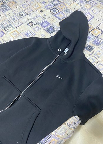 Kadın-Erkek Siyah Fermuarlı Polar Sweatshirt