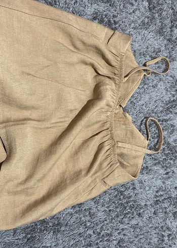 s Beden camel Renk Düğmeli ve bağlamalı üst