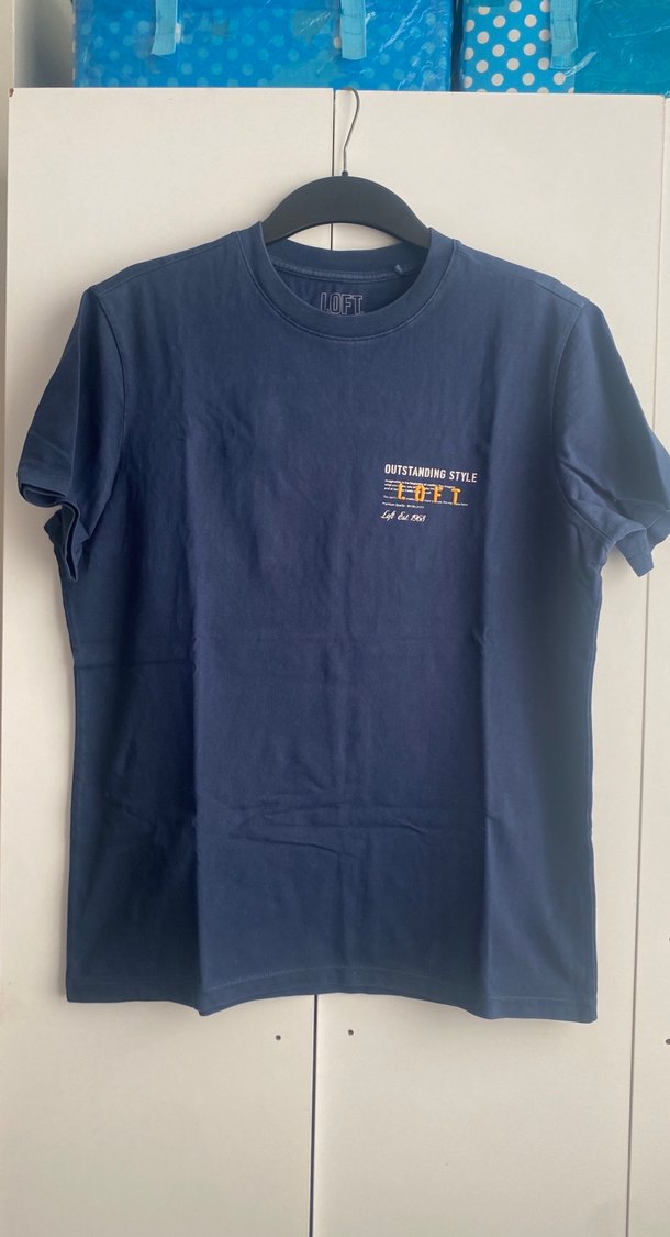 Baskılı Koyu Mavi Loft Tişörtü - Görsel 2