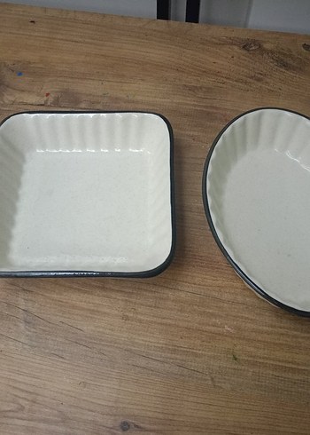  Beden Beyaz ve Gri Seramik Fırın Yemek Kapları