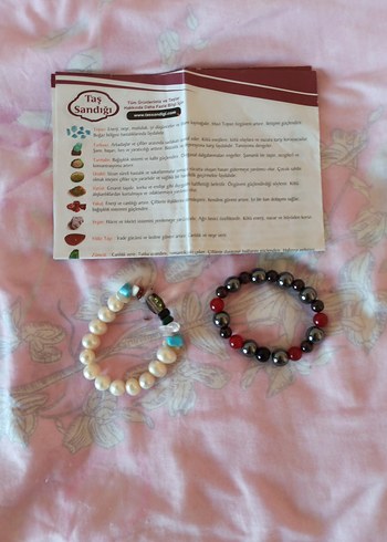 taş sandığı markalı orjinal doğal taş bileklik iki adet - Görsel 2