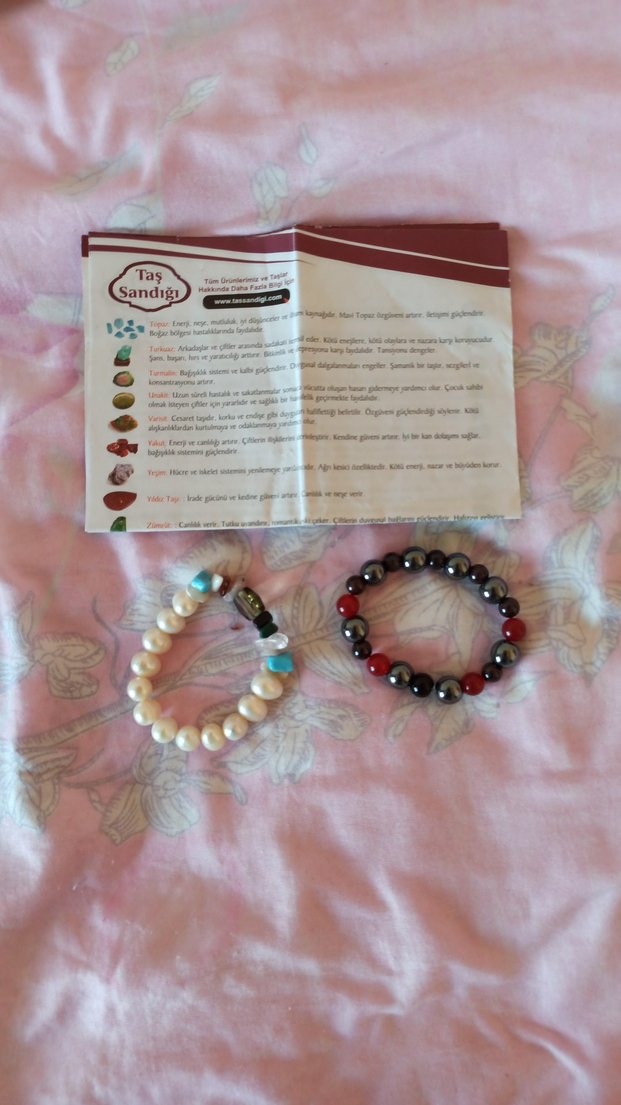 taş sandığı markalı orjinal doğal taş bileklik iki adet - Görsel 2