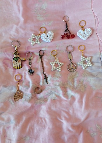 Pembe Boncuklu Bohem Anahtarlık Seti - Görsel 2