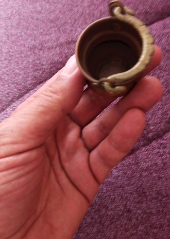 Diğer pirinç saplı bakır Mini helke kap