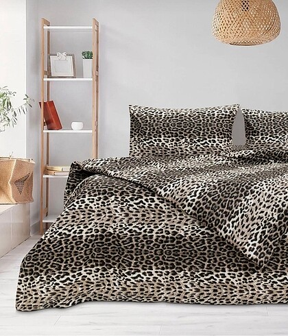 Leopar desenli çift kişilik nevresim takımı