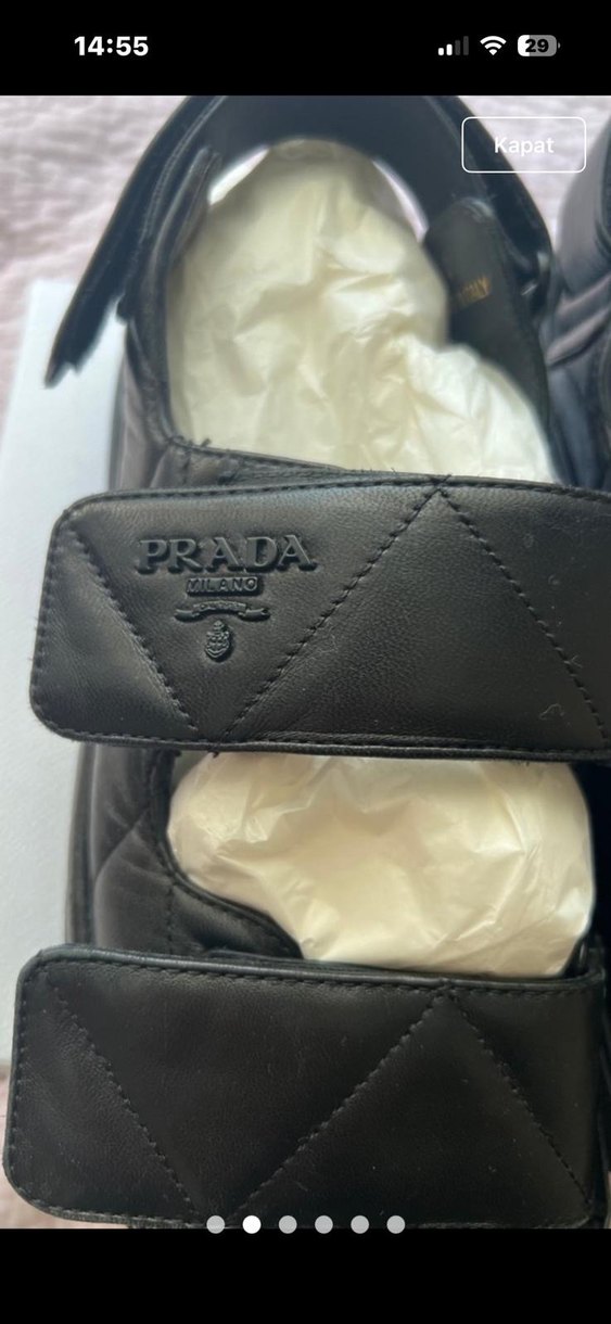 Prada Siyah Deri SANDALET %100 ORİJİNAL - Görsel 2
