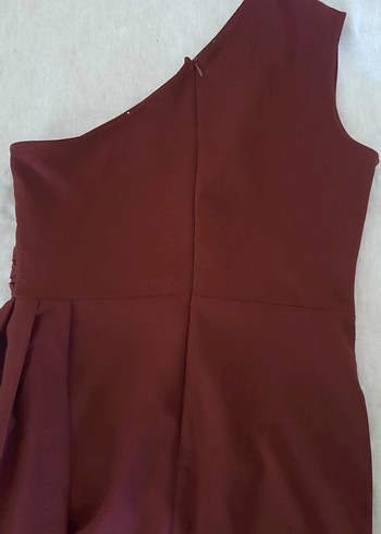 Bordo Uzun Abiye Elbise - Görsel 7