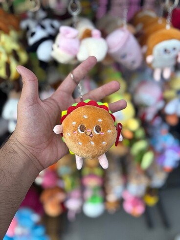 HAMBURGER PELUŞ ANAHTARLIK