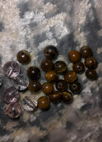 kaplan gözü boncuğu ve simli boncuk - Görsel 3