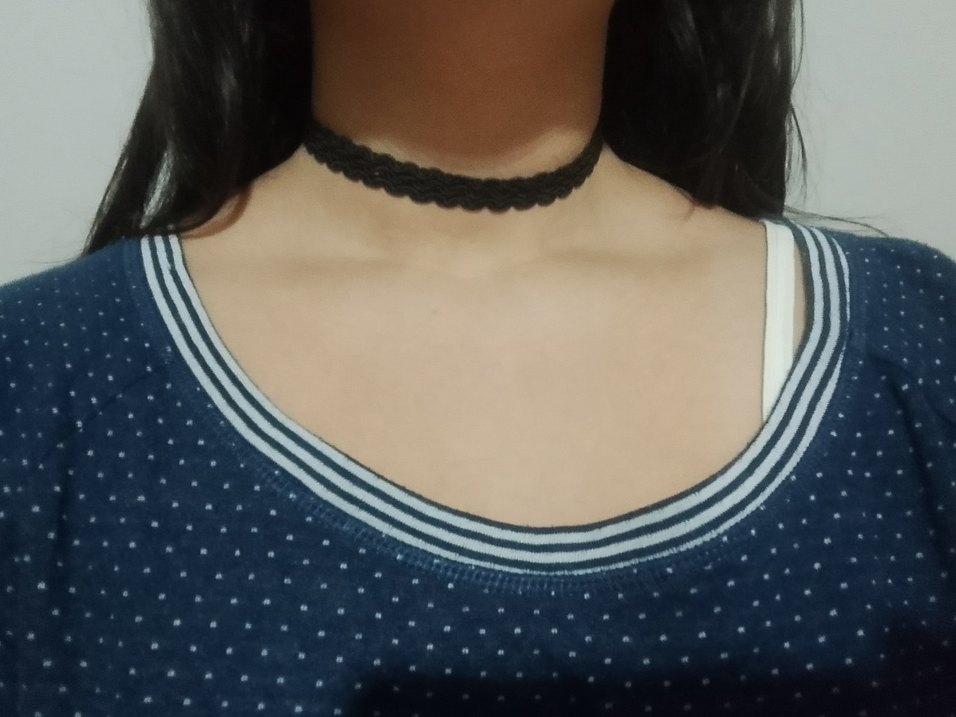 Örgü Siyah Esnek Kadın boyun dekoltesi - Görsel 2