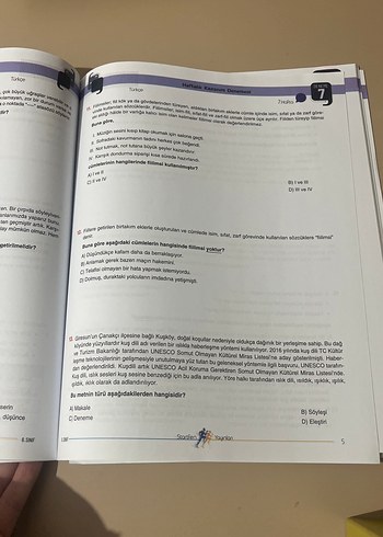 Beden Renk 8. Sınıf Türkçe 16 Deneme Kitabı