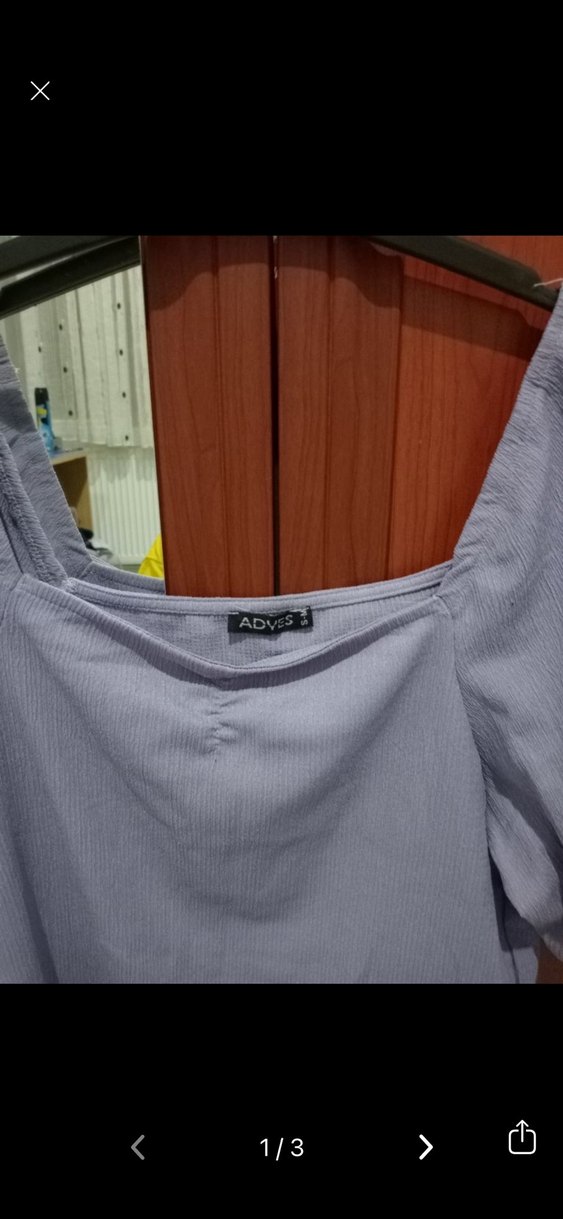 Linen Kumaş Mor Salaş Bluz - Görsel 3