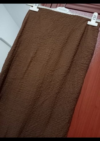 Kadın Kahverengi Uzun Drapeli Etek - Görsel 3