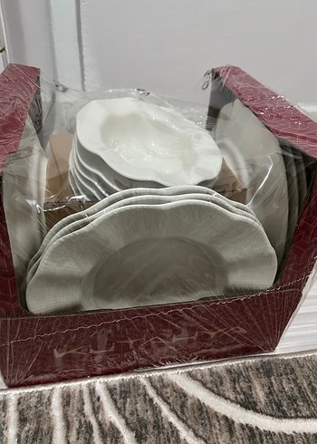 Beyaz Desenli Yemek Tabağı - Görsel 8