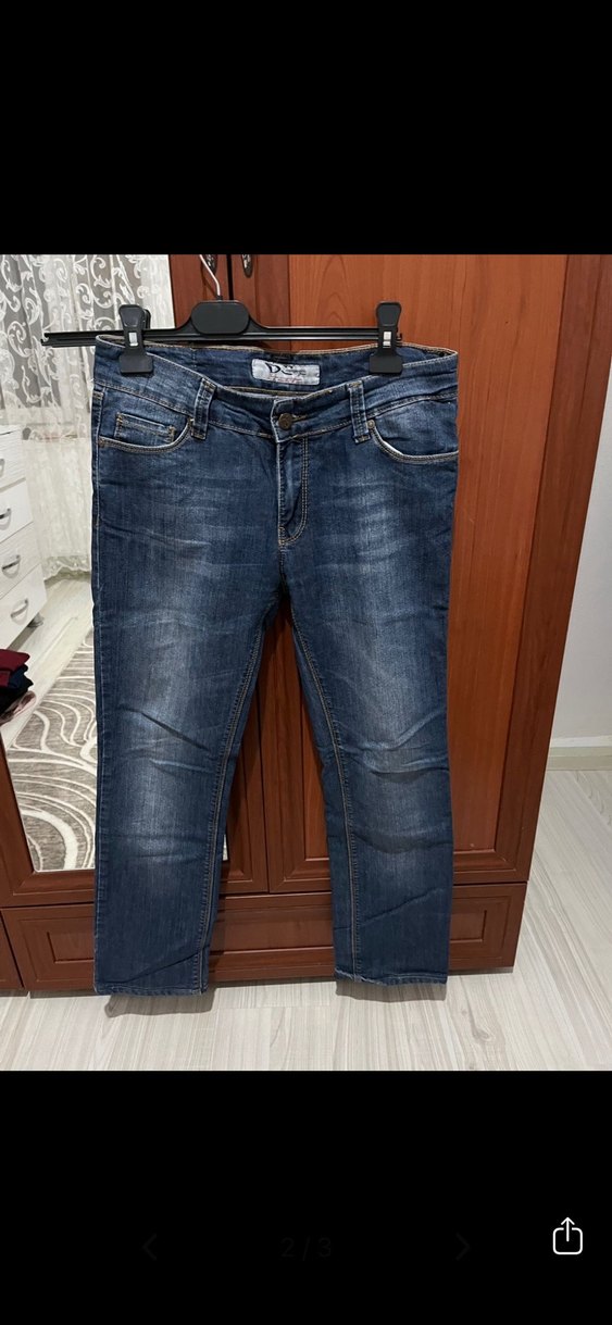 Kadın Lacivert Denim Midi Kot Pantolon - Görsel 2