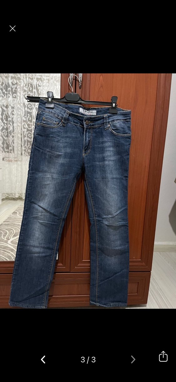 Kadın Lacivert Denim Midi Kot Pantolon - Görsel 3