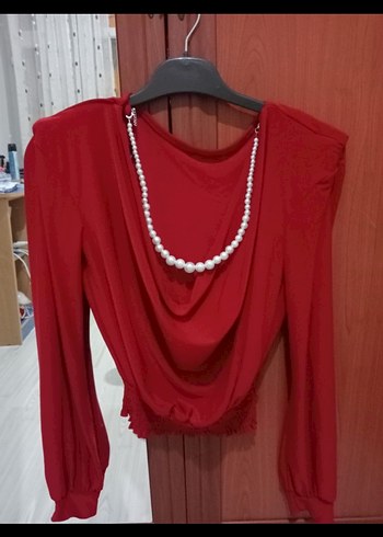 Kırmızı Drapeli Mini Bluz - Görsel 2