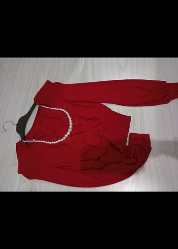 Kırmızı Drapeli Mini Bluz - Görsel 3
