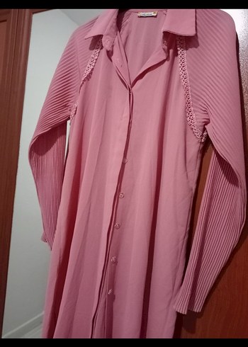 Pembe Pilili Uzun Kollu Kadın Tunik - Görsel 3