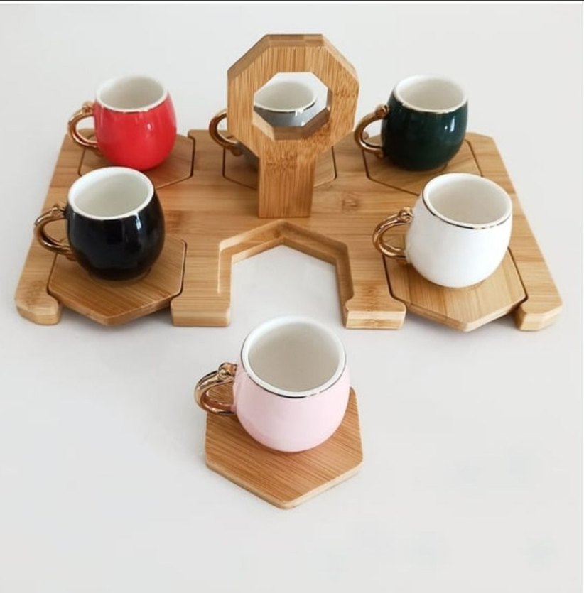 sıfır kahve seti standlı - Görsel 4