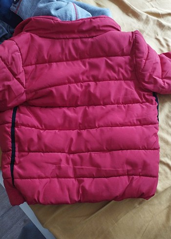 kırmızı koton mont - Görsel 5